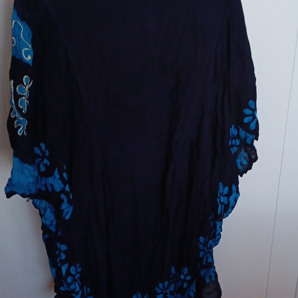 Blue boho flowy one size top - Picture 4 of 5